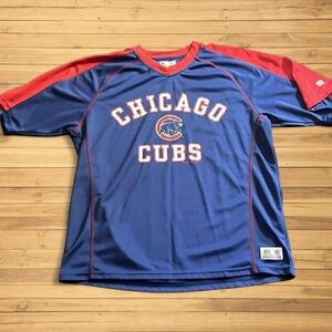 Chicago Cubs Blue and Red Pullover Jersey Shirt True Fan MLB Men's XL
